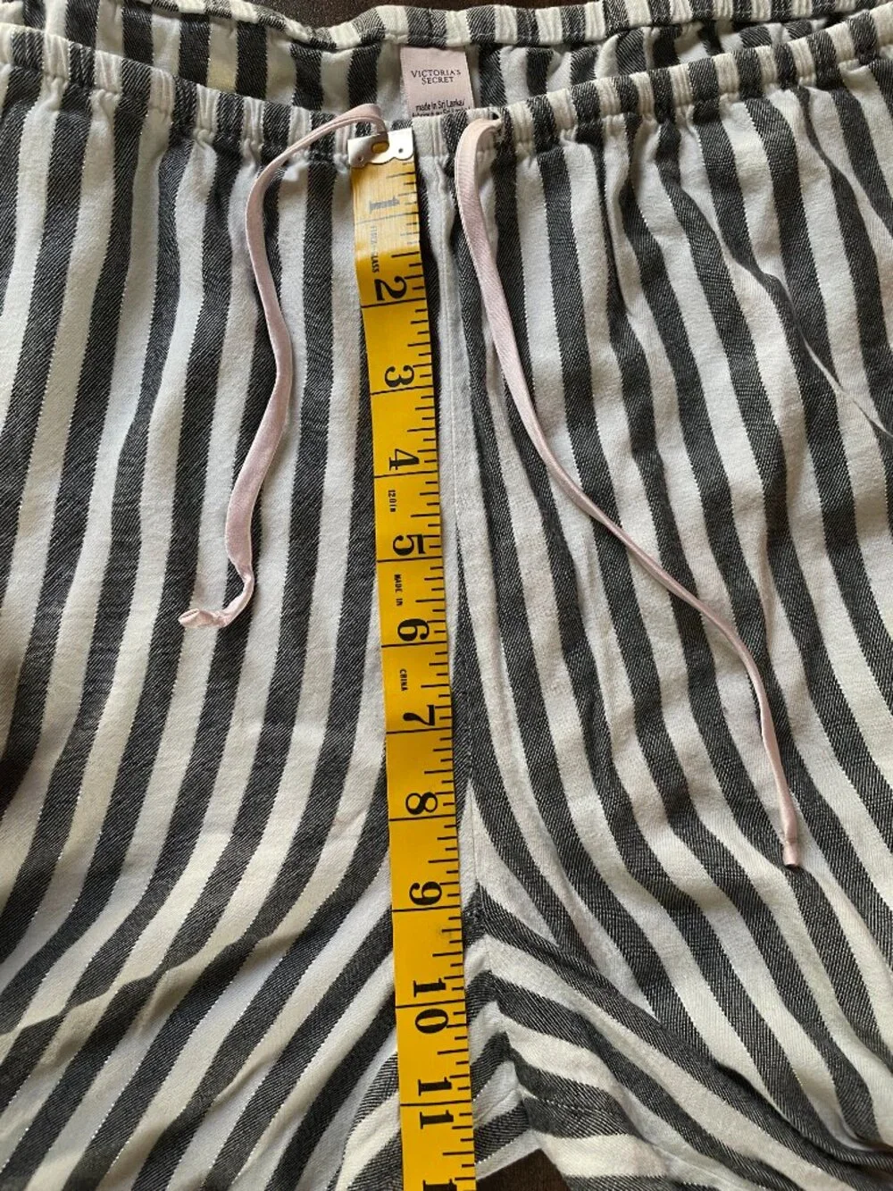 Victoria's Secret Pajama Set Striped Long-Sleeve — Black & White